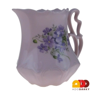 Mlékovka růžový porcelán fialky 0,26l
