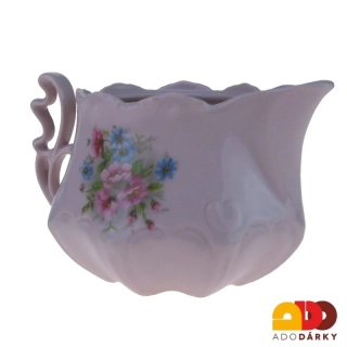 Mlékovka růžový porcelán nižší gladys - květy 0,3l