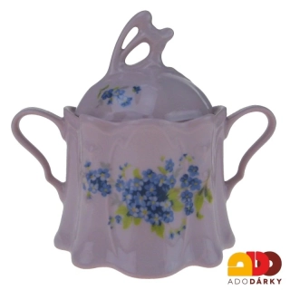 Cukřenka růžový porcelán pomněnky 0,3l
