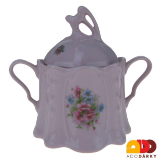 Cukřenka růžový porcelán gladys - květy 0,3l