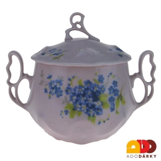 Cukřenka baňatá růžový porcelán pomněnky