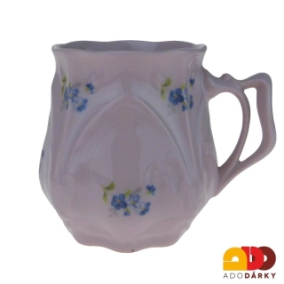 Hrnek růžový porcelán pomněnky 0,2 l