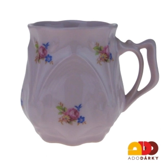 Hrnek růžový porcelán házenka 0,2 l