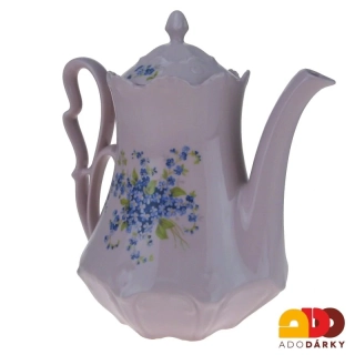 Konvice růžový porcelán pomněnky 1,35l