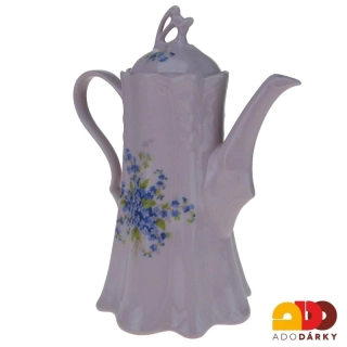 Konvice růžový porcelán pomněnky 1l