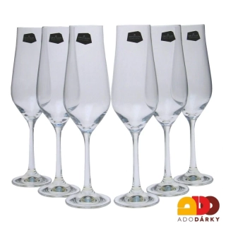Flétny na šampaňské Tulipán 170 ml, sada 6 ks