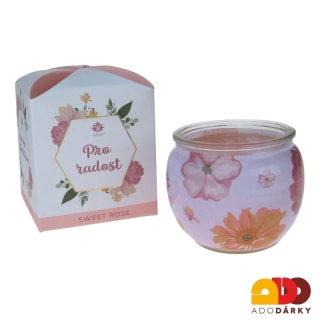 Svíčka ve skle PRO RADOST / Sweet rose