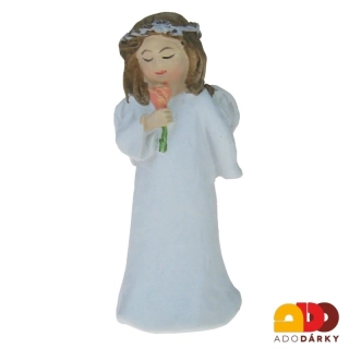 Anděl maličký s květinou 7,5 cm
