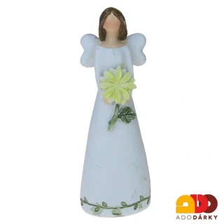 Anděl malý s velkým žlutým květem 12 cm
