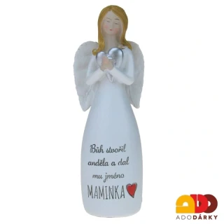 Anděl "Bůh stvořil anděla a dal mu jméno MAMINKA" 12,5 cm