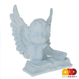 Anděl s velkými křídly a knihou 11,5 cm