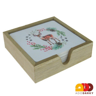 Podtácky se srnečkem - vánoční 11,5 x 11,5 cm