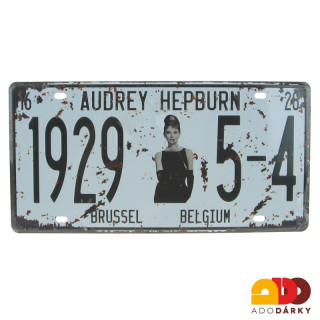 Plechová cedule "Audrey Hepburn" 31 x 15,5 cm