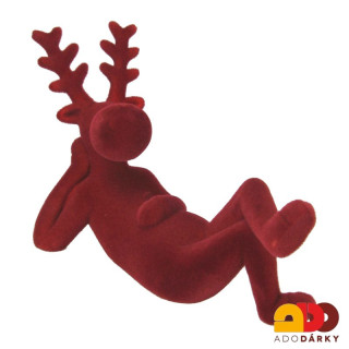 Ležící sob sametový 22 cm