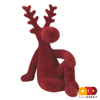 Sedící sob sametový 19 cm