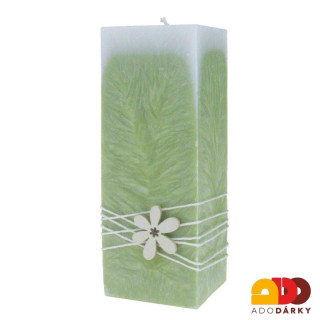 Svíčka kvádr Bergamot a verbena 16 cm