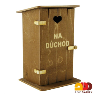 Pokladnička kadibudka "Na důchod" 11 x 10 x 18,5 cm