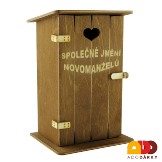 Pokladnička kadibudka "Společné jmění novomanželů" 11 x 10 x 18,5 cm