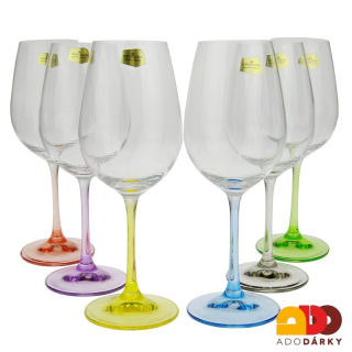 Sklenice na víno Rainbow  350 ml, sada 6 ks
