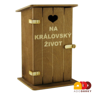 Pokladnička kadibudka "Na královský život" 11 x 10 x 18,5 cm